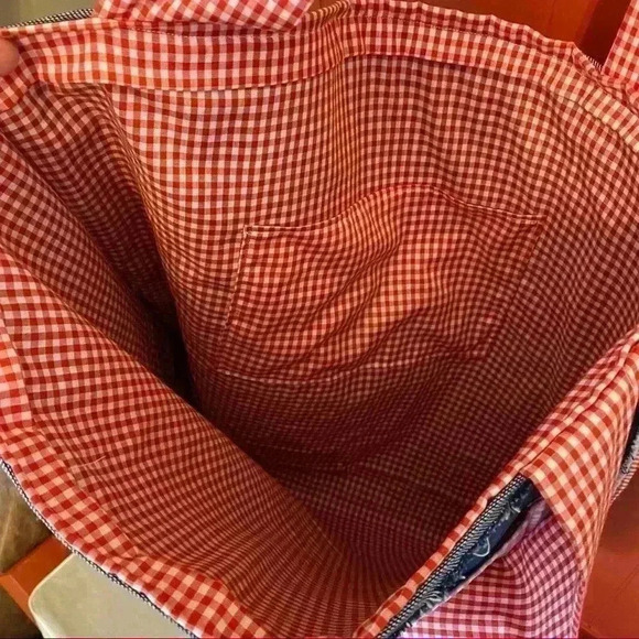 Handmade Boho Bandana Patchwork Denim tote bag - Picture 9 of 14